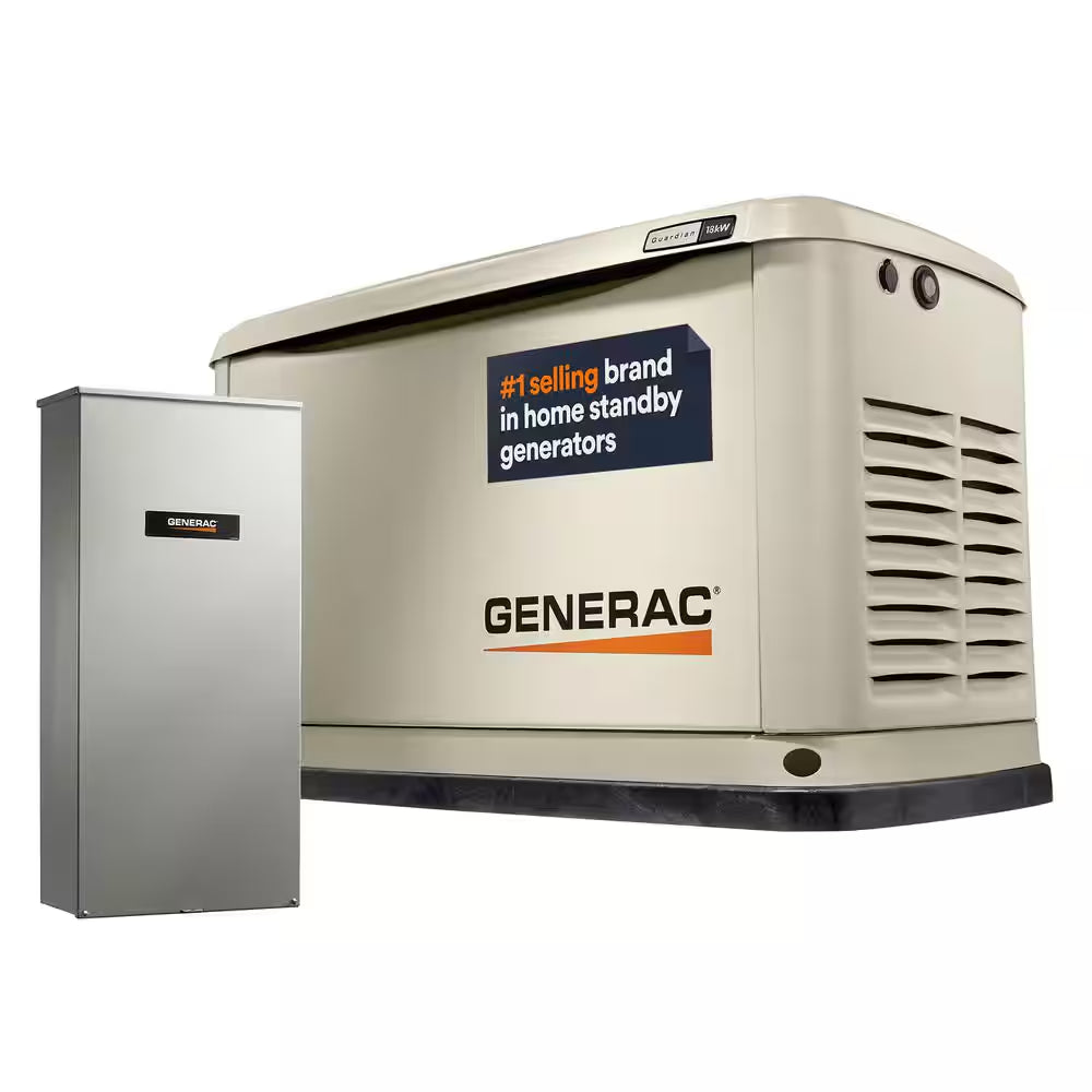 Guardian 18,000-Watt (Lp)/17,000-Watt (NG) Air-Cooled Whole House Generator with Wi-Fi and 200-Amp Transfer Switch