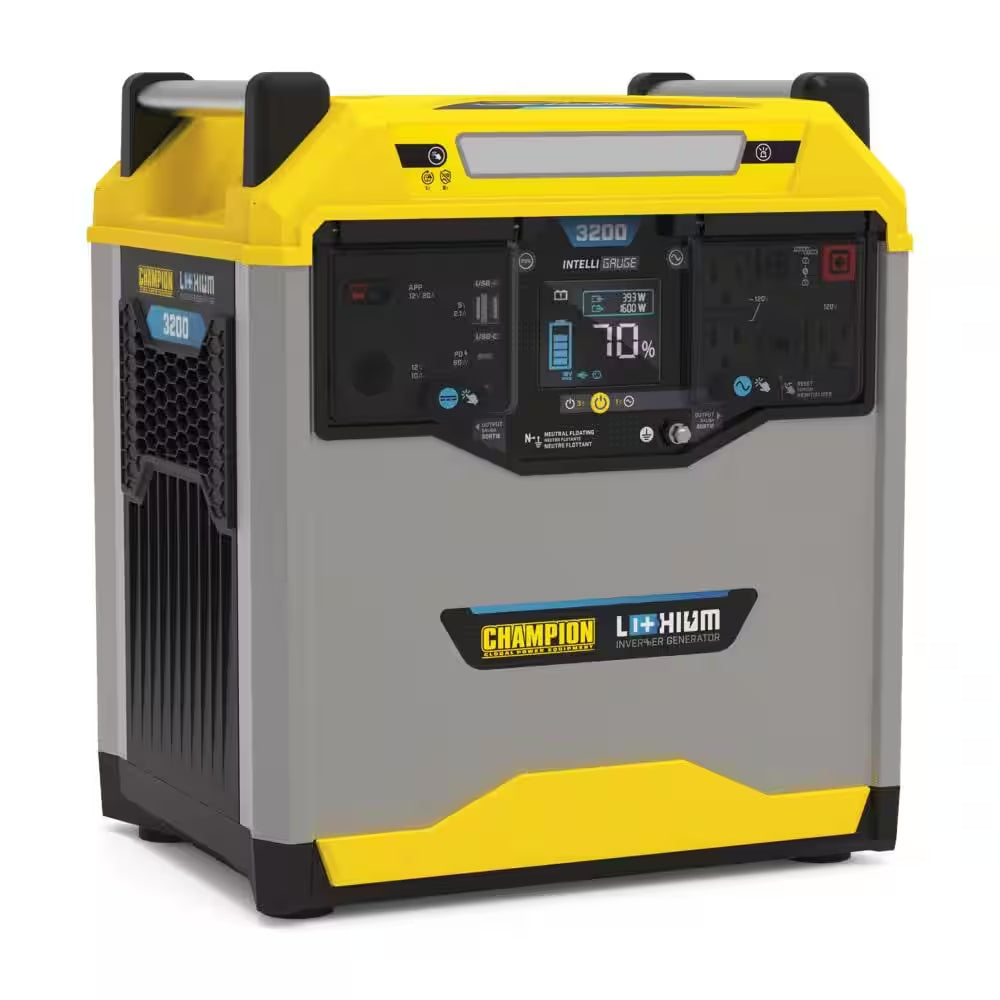 3276-Wh Power Station 3200/1600-Watt Portable Lithium-Ion Battery Solar Generator