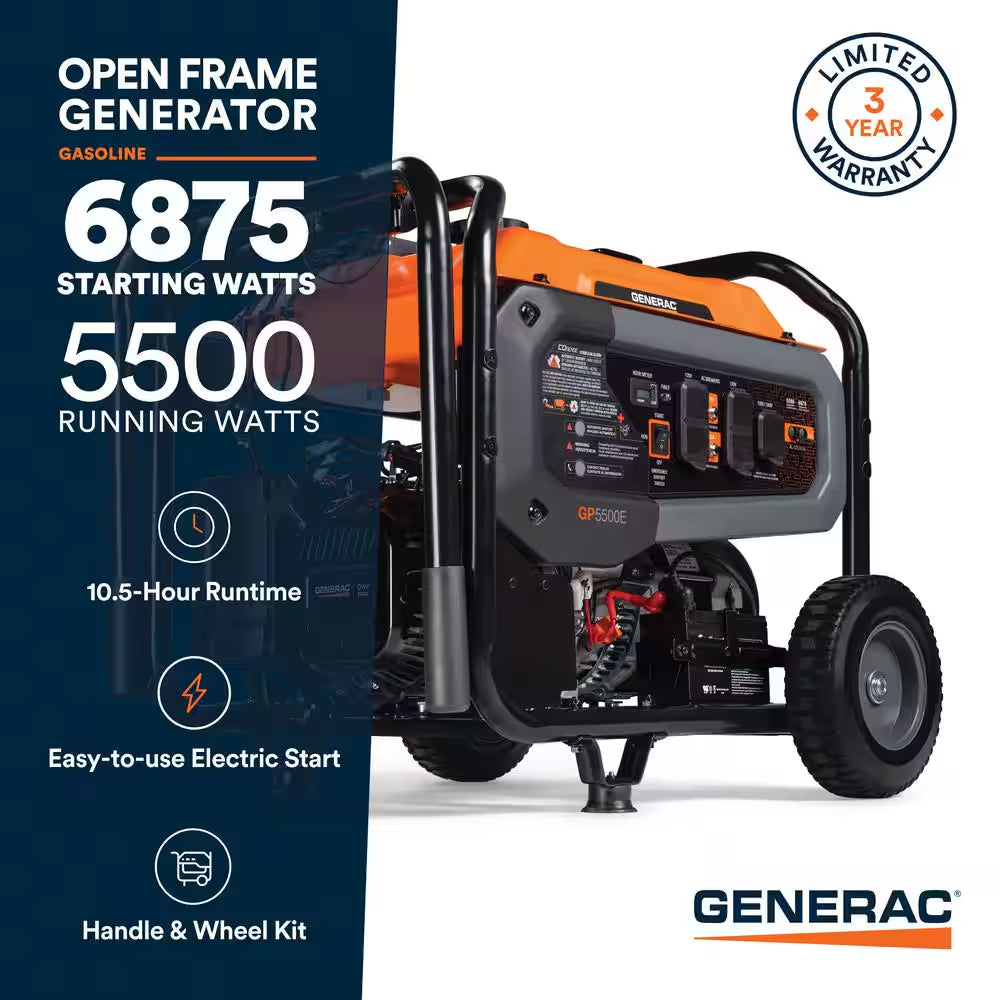 6875 / 5500-Watt Electric Switch Gasoline Powered Portable Generator with Cosense-Gp5500E