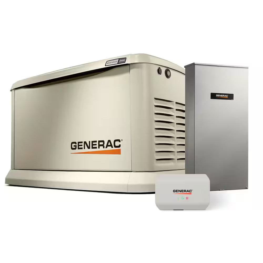 26,000 Watt Dual Fuel Whole House Generator with Smart Home Monitoring, 200-AMP Transfer Switch and HVAC Energy Manager