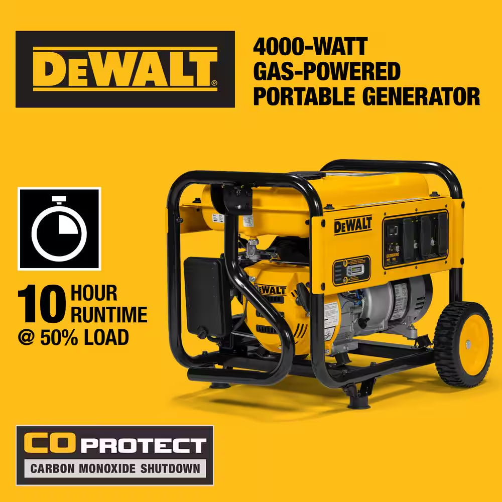 5000-Watt Peak / 4000W Running Watt Recoil Start Gasoline Portable Generator