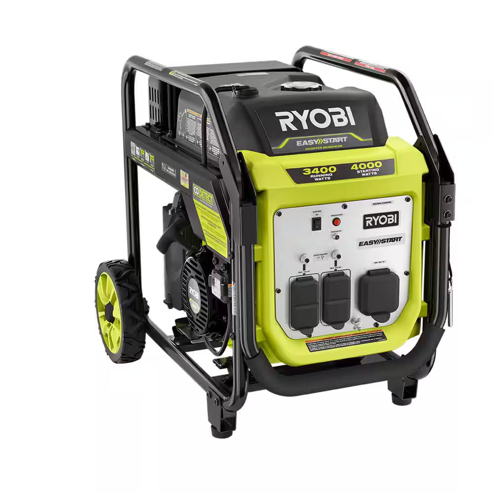 4000-Watt Recoil Start Gasoline Powered Digital Inverter Generator with CO Detect Shutdown Sensor