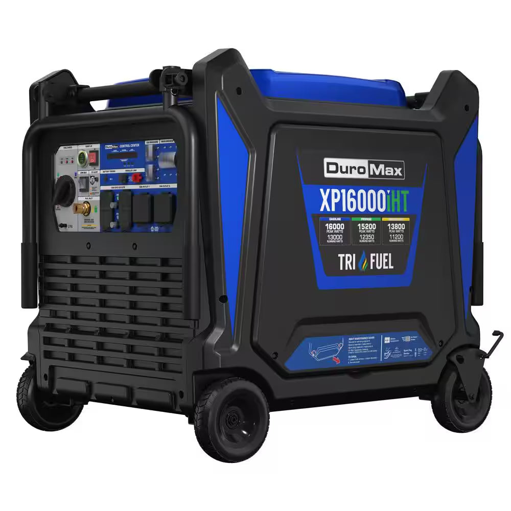 16,000-Watt Remote Start Air Cool Vtwin Tri Fuel Whole House Digital Inverter 50 Amp CO Alert Shutdown Home Backup Ready