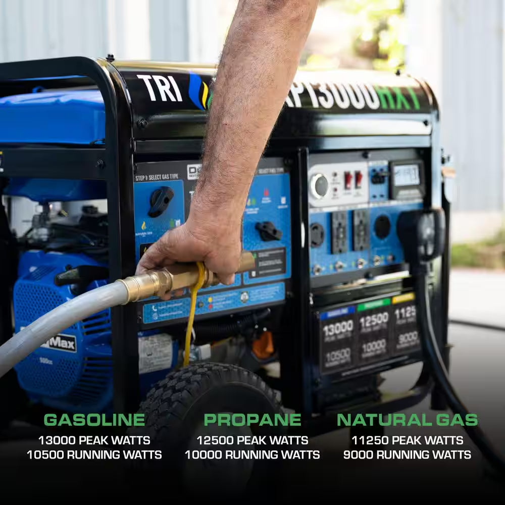 13,000-Watt/10,500-Watt Tri-Fuel Remote Start Gasoline Propane Natural Gas Portable Generator with CO Alert