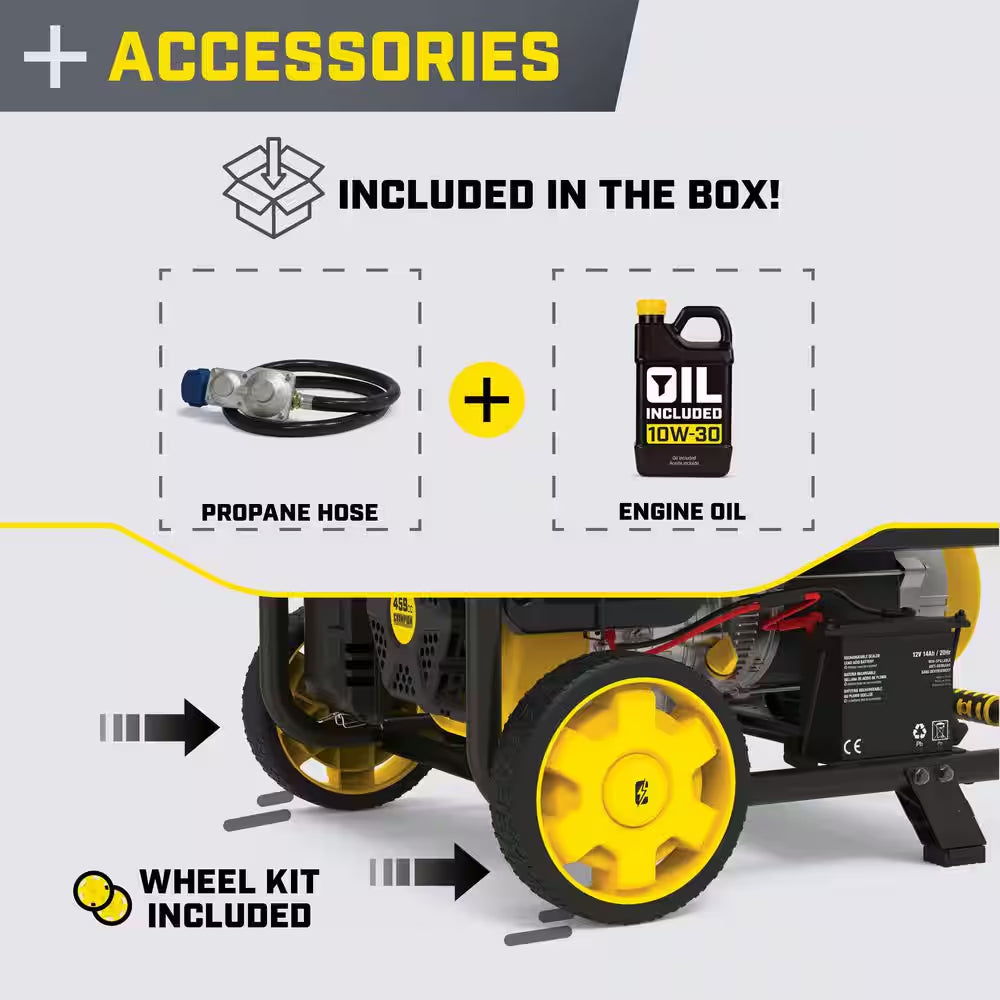 10625/8500-Watt Electric or Recoil Start Gasoline and Propane Powered Dual Fuel Portable Generator with CO Shield