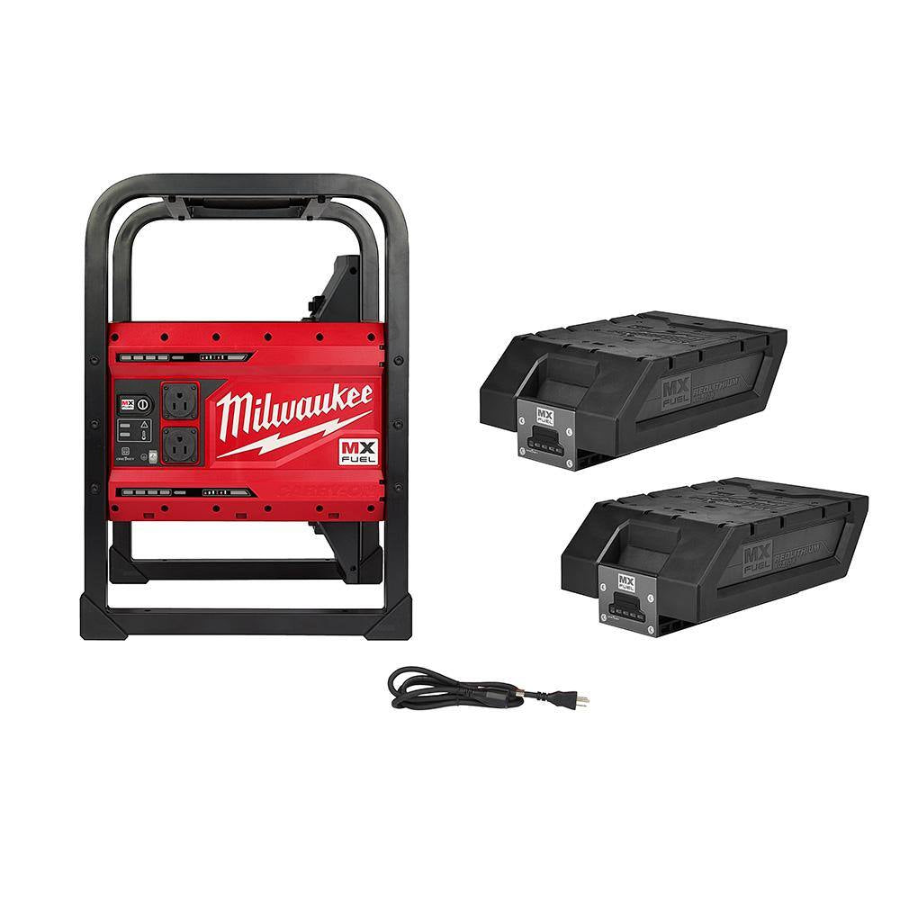 MX FUEL 3600-Watt/1800-Watt Lithium-Ion Battery Powered Push Start Portable Power Station W/(3) Batteries and Charger