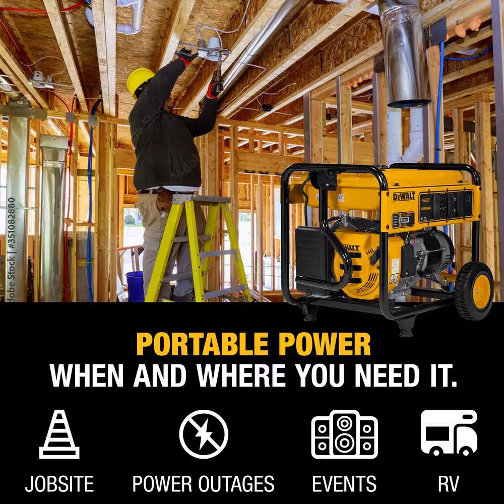 10000 / 8000-Watt Electric Start Gas Powered Portable Generator with Idle Control, GFCI Outlets and CO Protect-Dxgnr8000