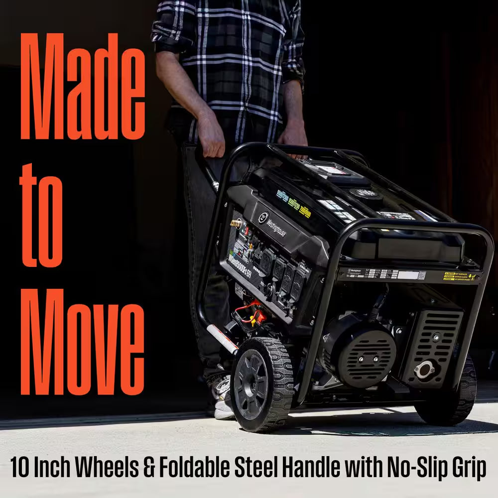 12,500/9,500-Watt Dual Fuel Gas and Propane Powered EFI Portable Generator with Remote Electric Start, 50 Amp Outlet