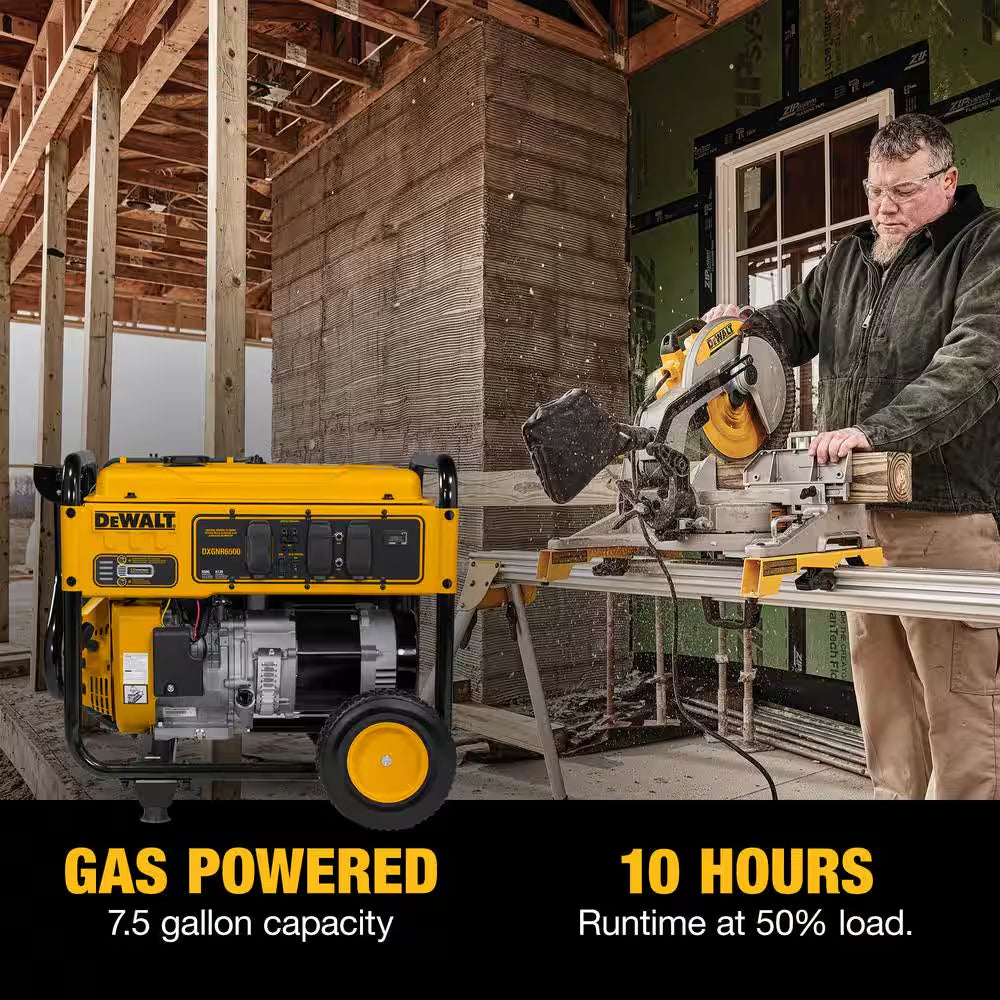 8125 / 6500- Watt Gas Powered Portable Generator with Idle Control, Covered Outlets and CO Protect -DXGNR6500