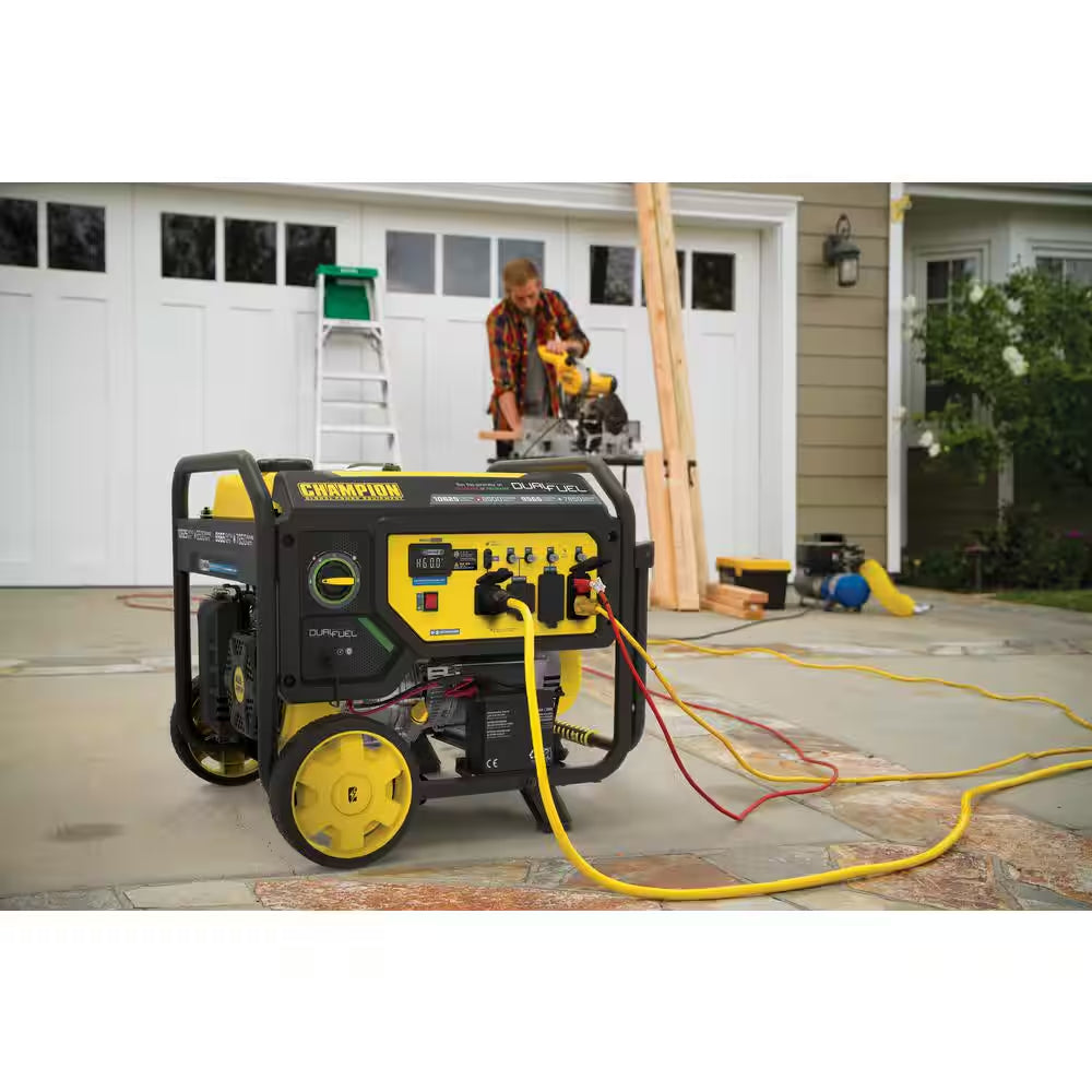 10,625/8500-Watt Electric Start Gasoline and Propane Powered Dual Fuel Portable Generator with CO Shield