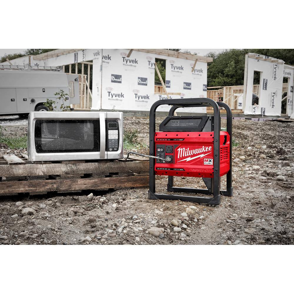 MX FUEL 3600-Watt/1800-Watt Lithium-Ion Battery Push Start Portable Power Station Battery Generator & 16 In. Chainsaw