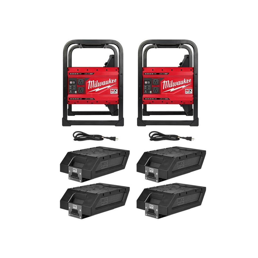 MX FUEL 3600-Watt/1800-Watt Push Start Portable Battery Powered Generator with 4 XC Batteries Combo Kit (2-Tool)