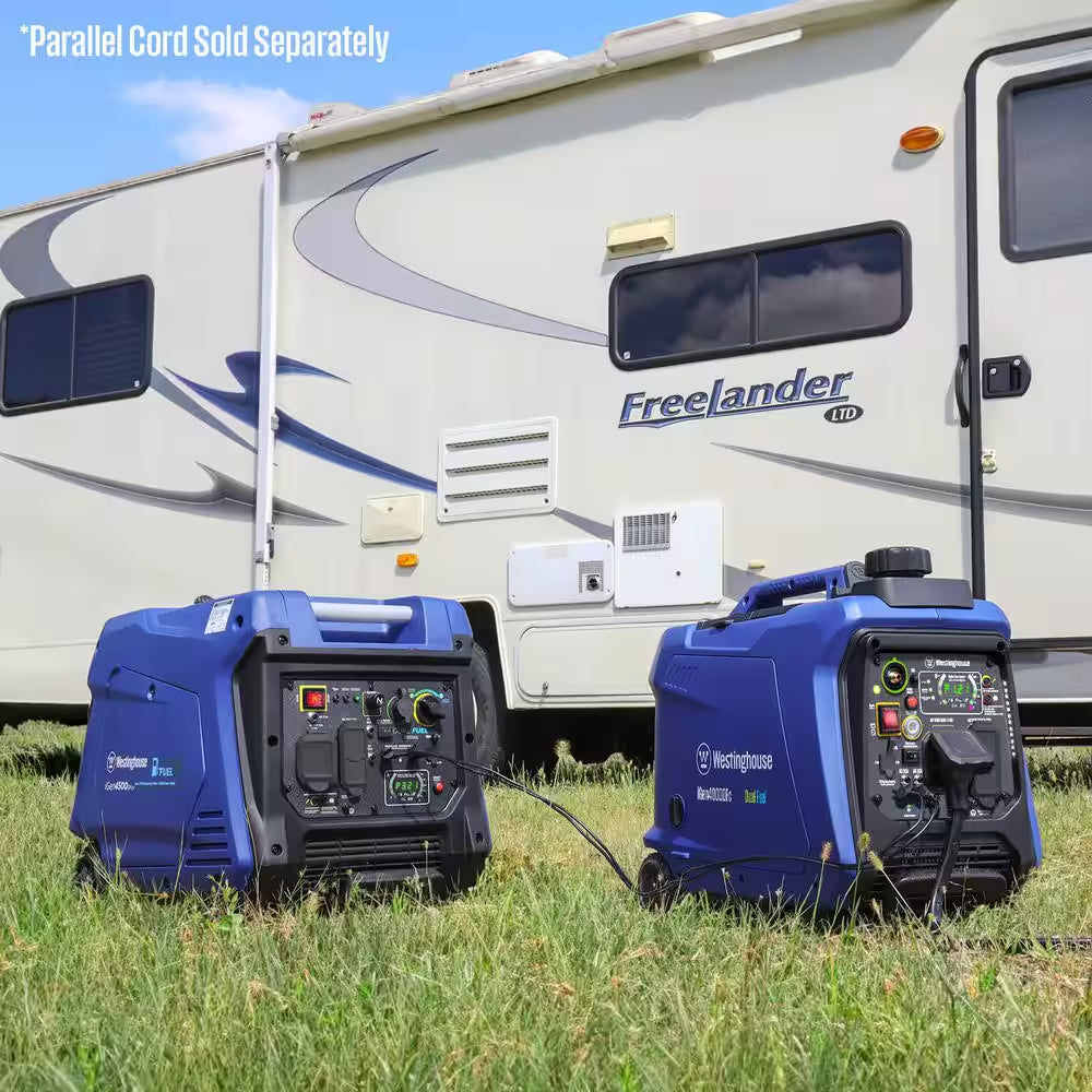 4,000-Watt Gas and Propane Powered Portable Inverter Generator with Remote Electric Start, LED Data Center