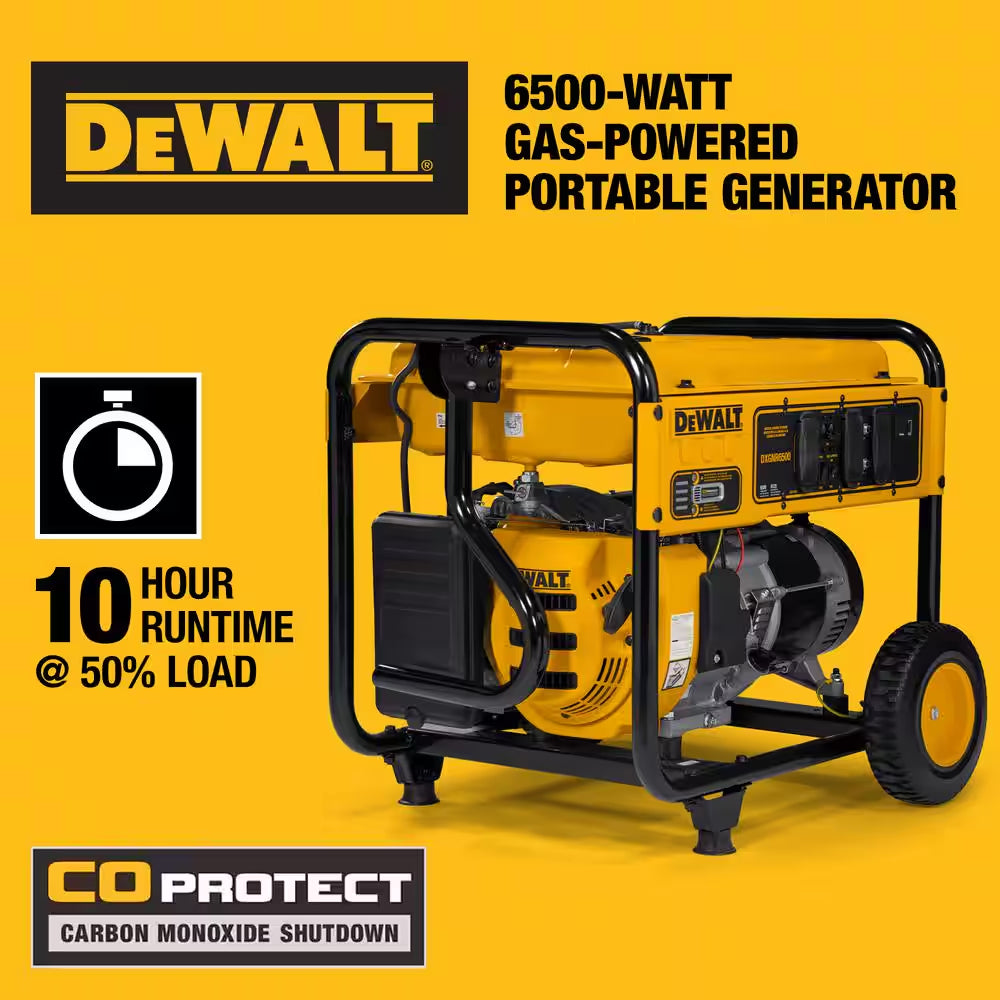 8125 / 6500- Watt Gas Powered Portable Generator with Idle Control, Covered Outlets and CO Protect -DXGNR6500