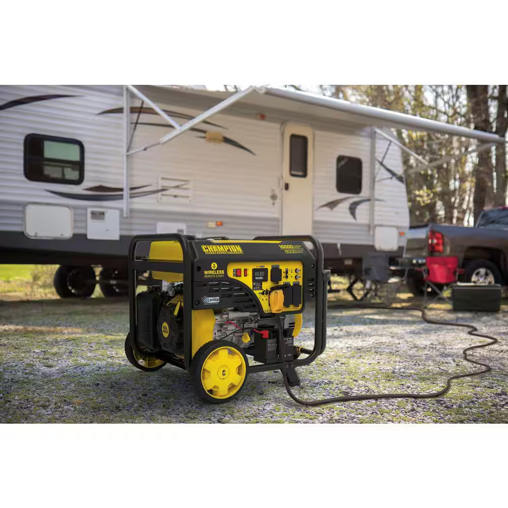 10000/8000-Watt Wireless Remote Electric Start Gasoline Powered Portable Generator with CO Shield