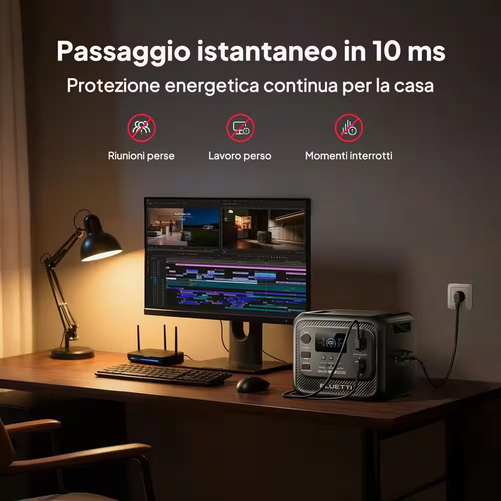 2400W Output 3014Wh Power Station Lifepo4 Battery Generator with 350W Solar Panel for Home Backup and Rvs