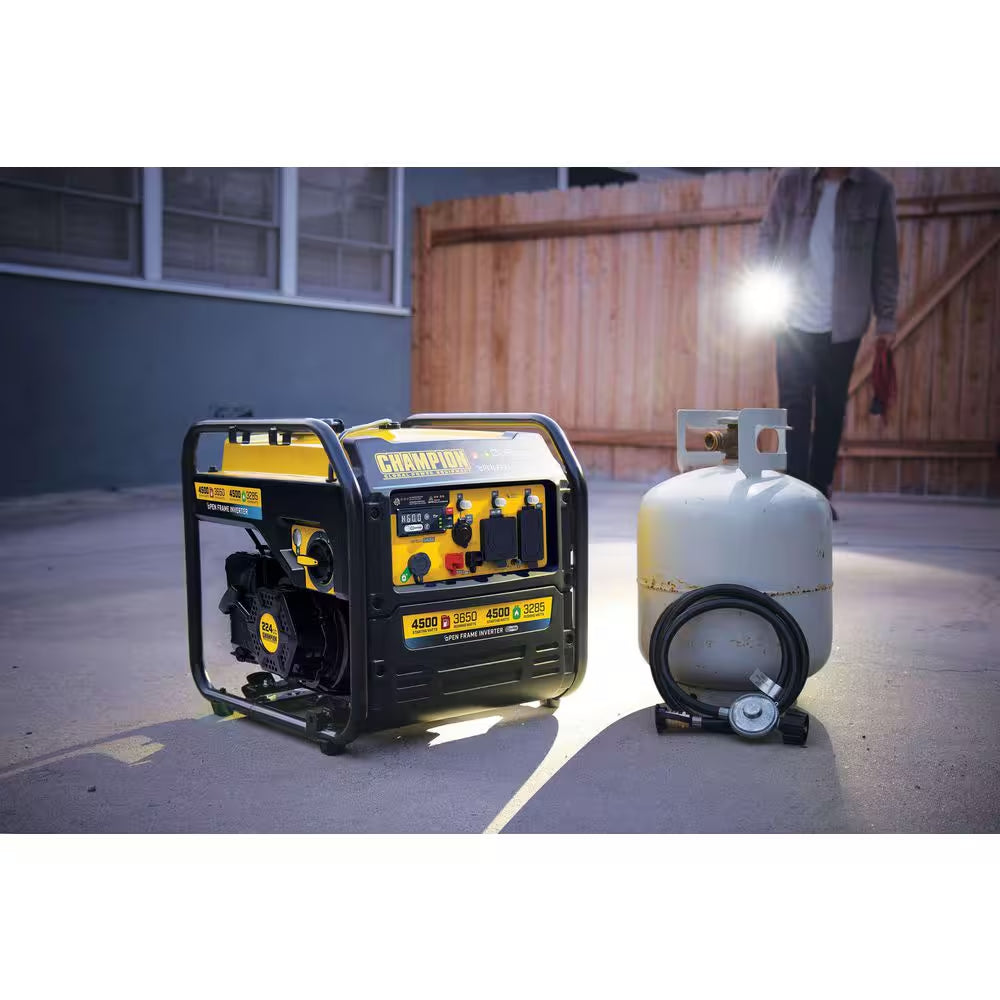 4500/3650-Watt Electric Switch Gasoline/Propane Open Frame Inverter Portable Generator W/ Quiet Technology and CO Shield