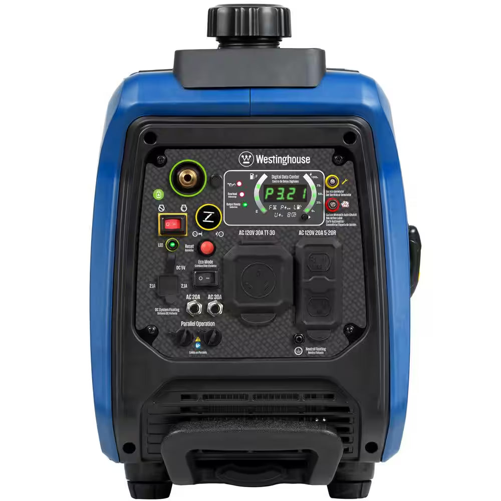 4,000-Watt Gas and Propane Dual Fuel Powered Portable Inverter Generator with Recoil Start, LED Data Center