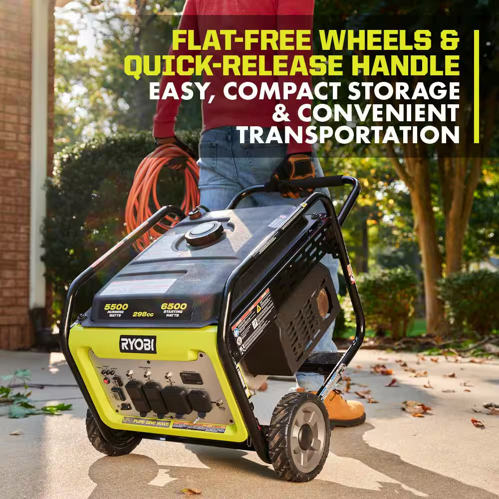 6500-Watt Gasoline Powered Inverter Generator with CO Shutdown & Idle down Technology