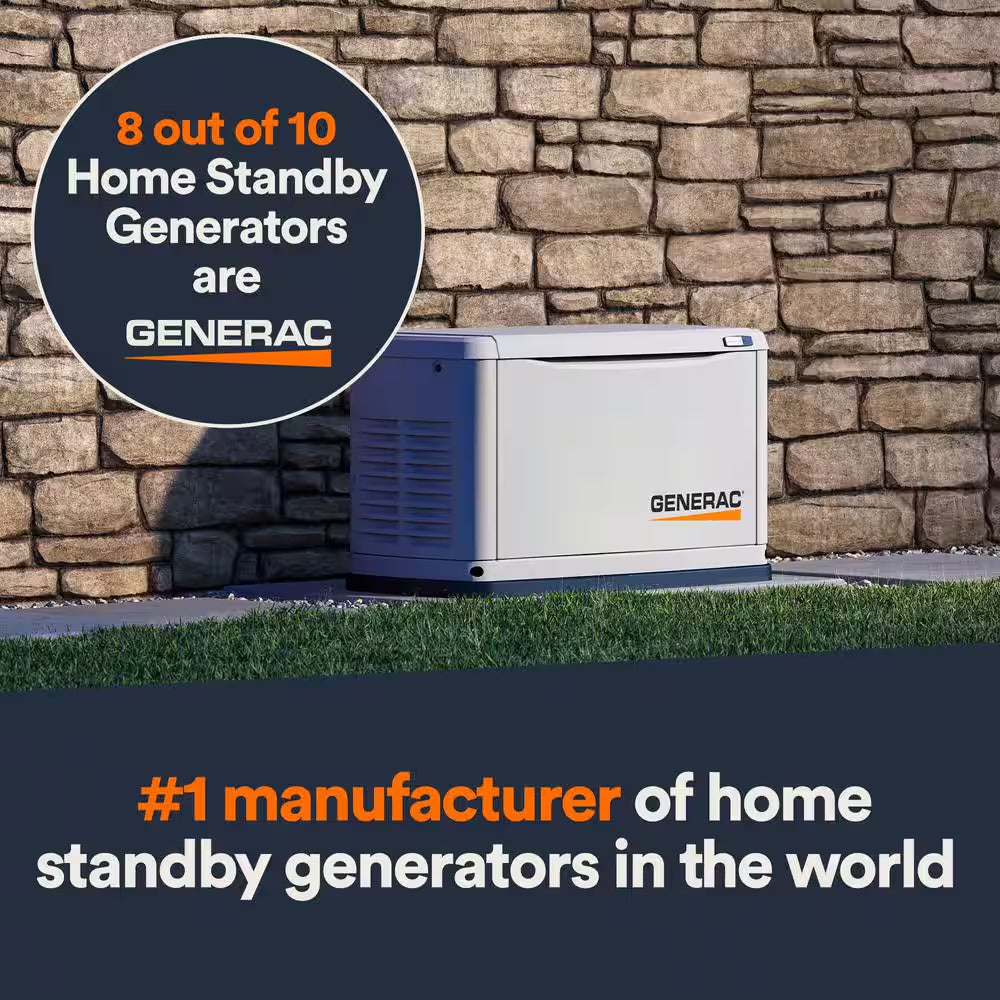 10,000 Watt - Dual Fuel Air- Cooled Whole House Home Standby Generator, Smart Home Monitoring