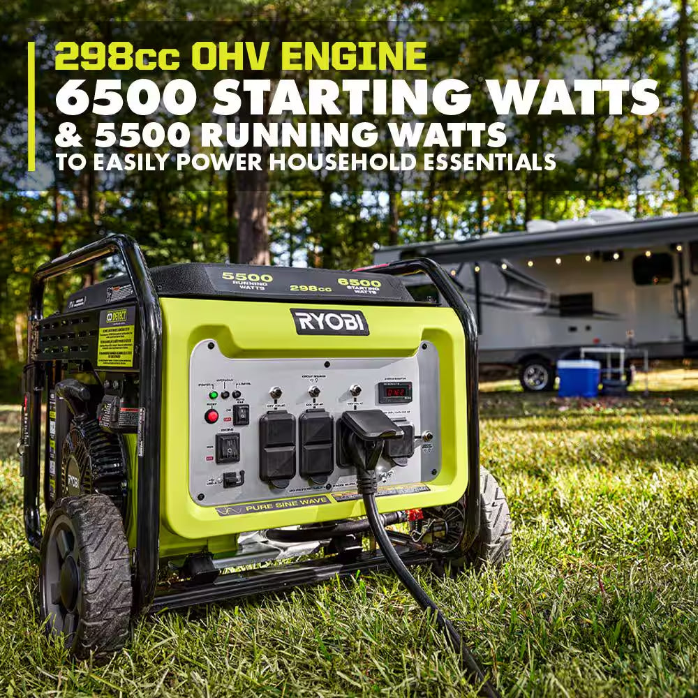 6500-Watt Gasoline Powered Inverter Generator with CO Shutdown & Idle down Technology
