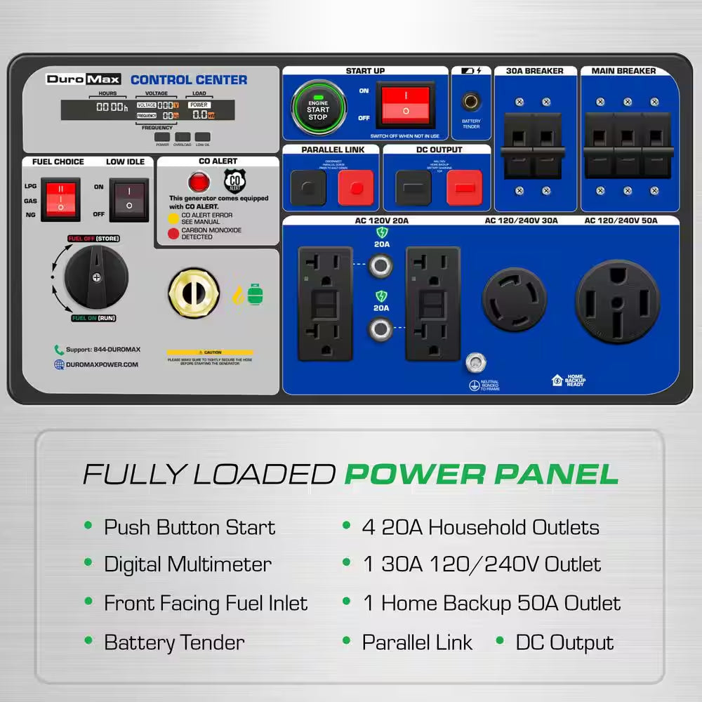 11,000 Watt Remote Start Portable Tri Fuel Home Backup Inverter Generator W/Co Alert