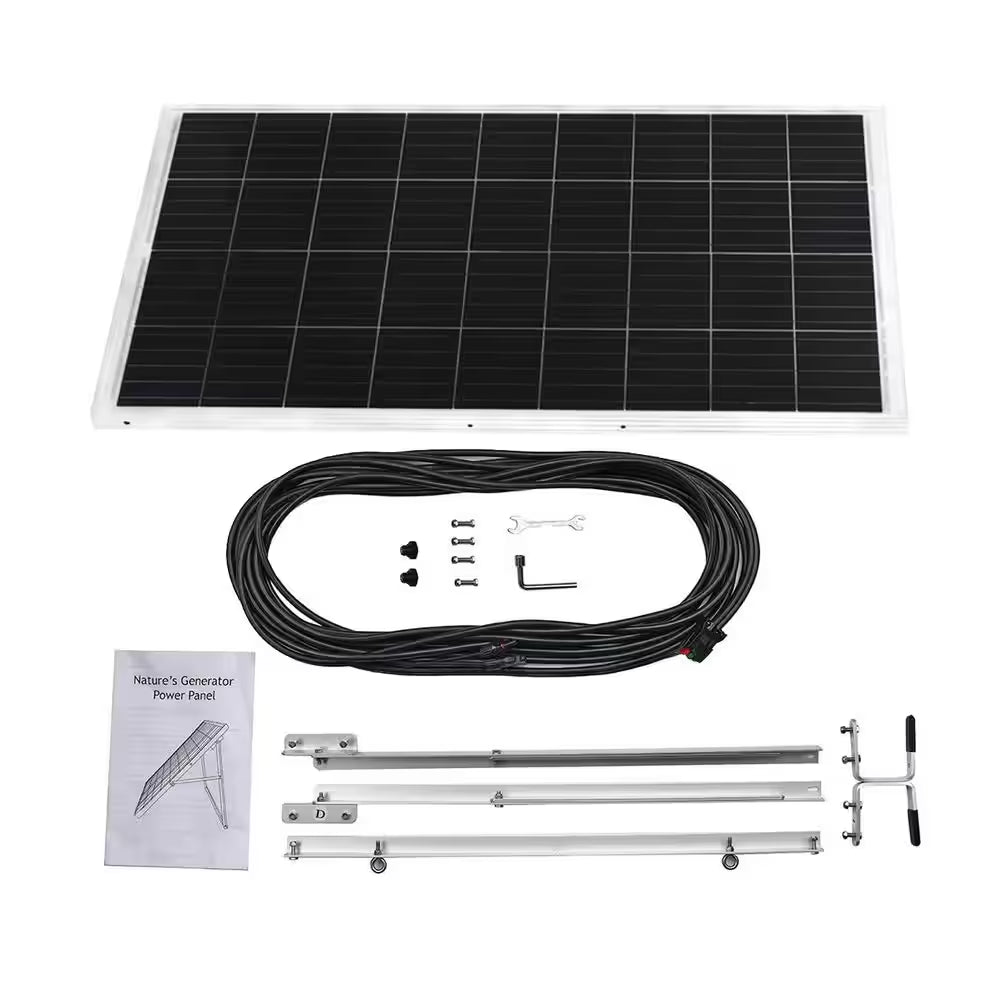 ELITE 3600-Watt/5760W Peak Push Button Start Solar Powered Portable Generator W/ Power Pod, Transfer Kit, 4 Solar Panels