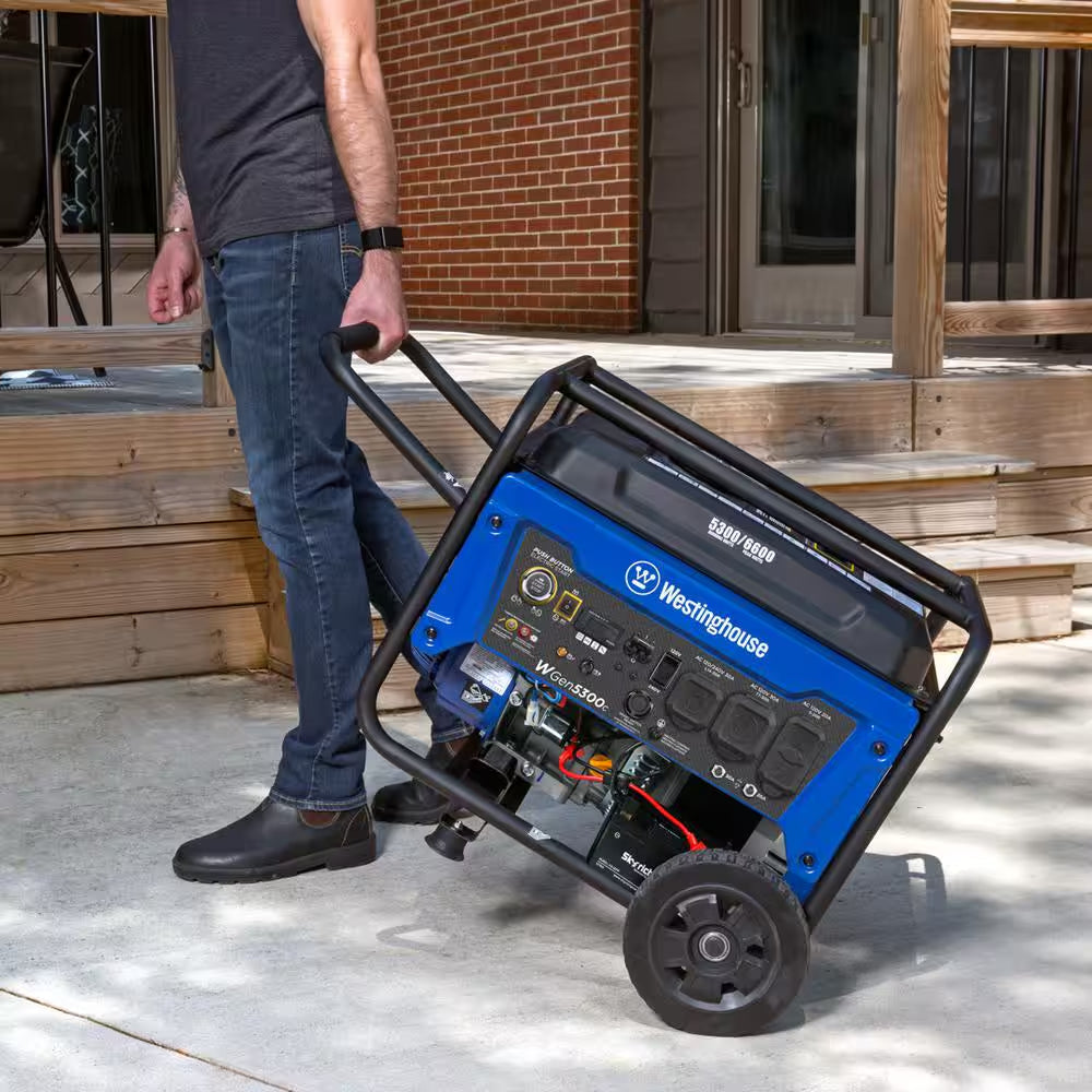 6,600/5,300-Watt Gas Powered Portable Generator with Remote Electric Start and 30A 120/240V Outlet