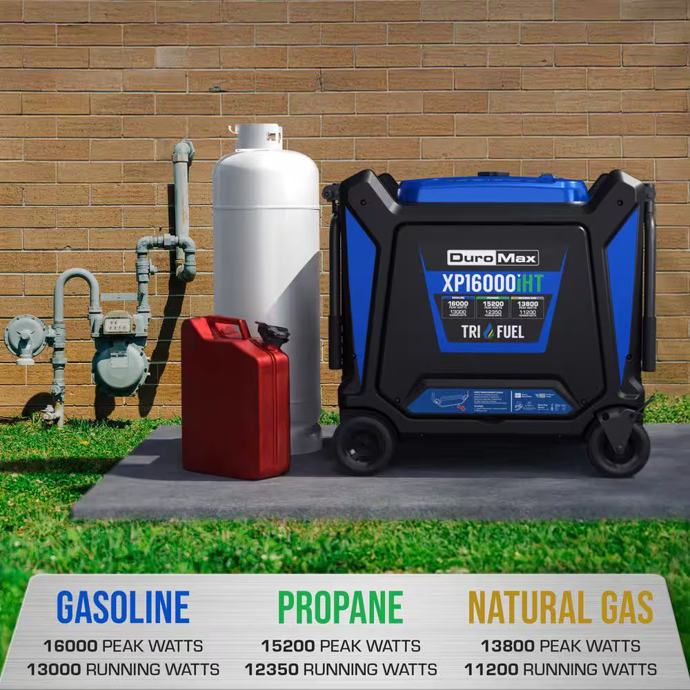 16,000-Watt Remote Start Air Cool Vtwin Tri Fuel Whole House Digital Inverter 50 Amp CO Alert Shutdown Home Backup Ready