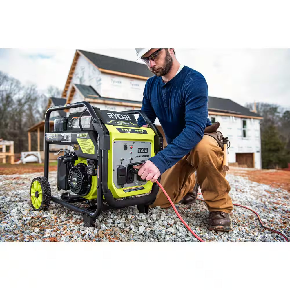 4000-Watt Recoil Start Gasoline Powered Digital Inverter Generator with CO Detect Shutdown Sensor