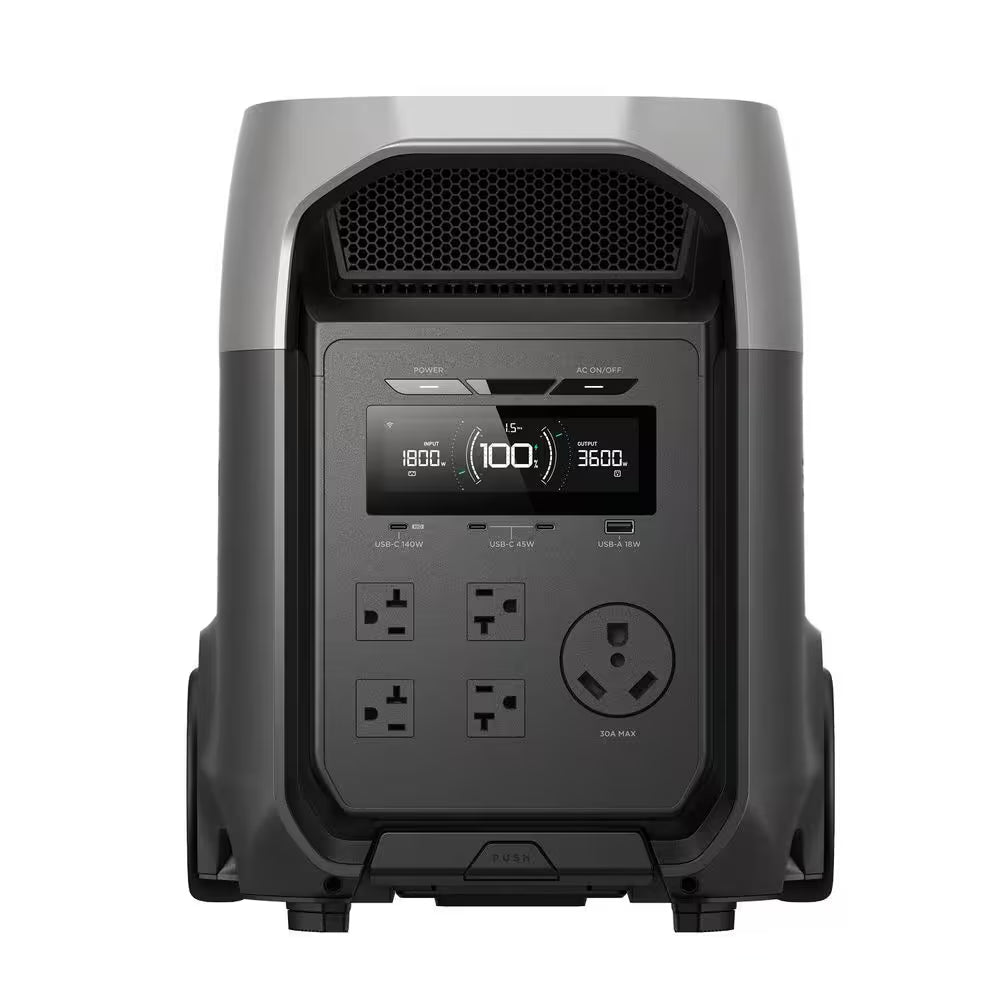 3600-Watt Delta 3 Ultra, 3072Wh LFP Power Station, Home Backup, Camping, Push-Button Start Battery Generator