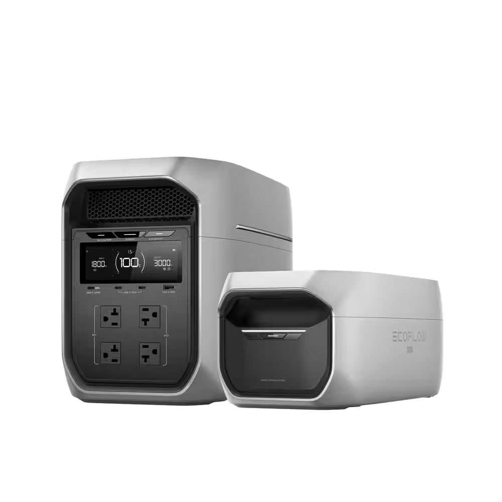 3600-Watt Delta 3 Ultra plus 3072Wh Capacity, Push-Button Start Battery Generator LFP Power Station Home Backup, Camping