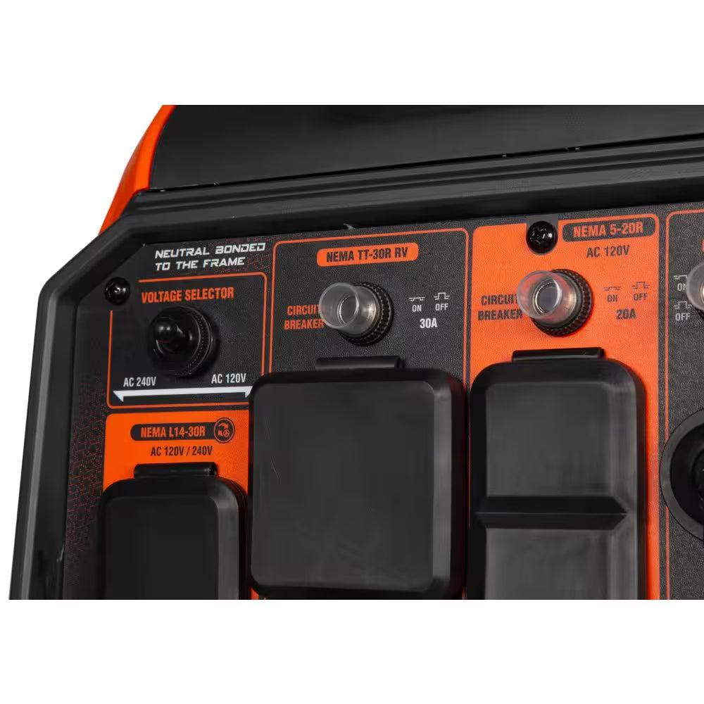 6800-Watt Dual Fuel 120V/240V Electric Start Gas-Powered Portable Inverter Generator, CO Alarm & Electric Vehicle Backup