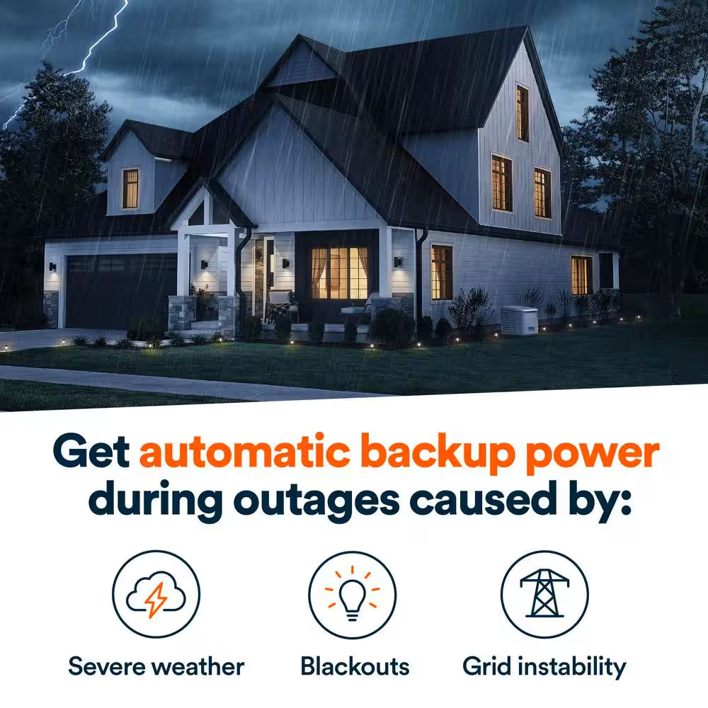 26,000 Watt Air-Cooled Whole House Home Standby Generator and 200-AMP Transfer Switch