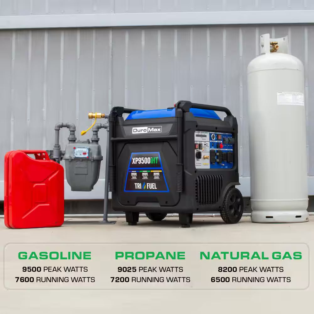 9,500 Watt Remote Start Quite Low THD Portable Tri-Fuel Inverter Generator