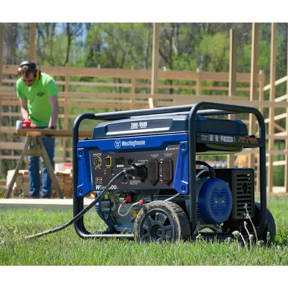9,500/7,500-Watt Gas Powered Portable Generator with Remote Electric Start, 30A 120/240V Outlet