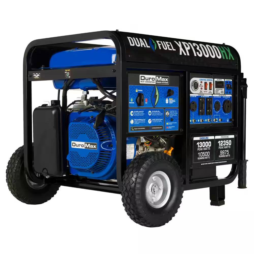 13000/10500-Watt Dual Fuel Electric Start Gasoline/Propane Portable Home Power Back up Generator with CO Alert Shutdown