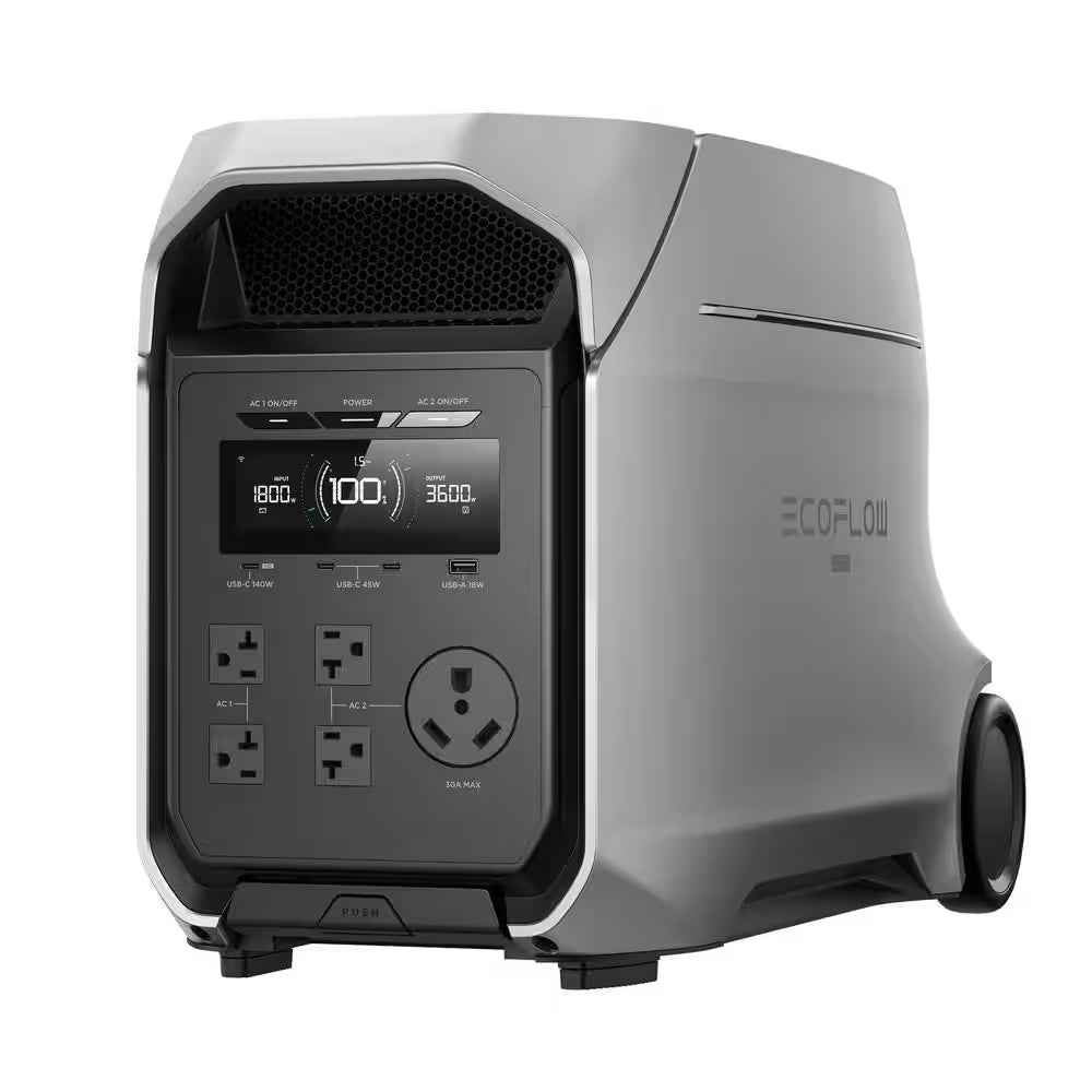 3000W Delta 3 Max plus with Extra Battery, Total 4096Wh Capacity, Push-Button Start Battery Generator LFP Power Station