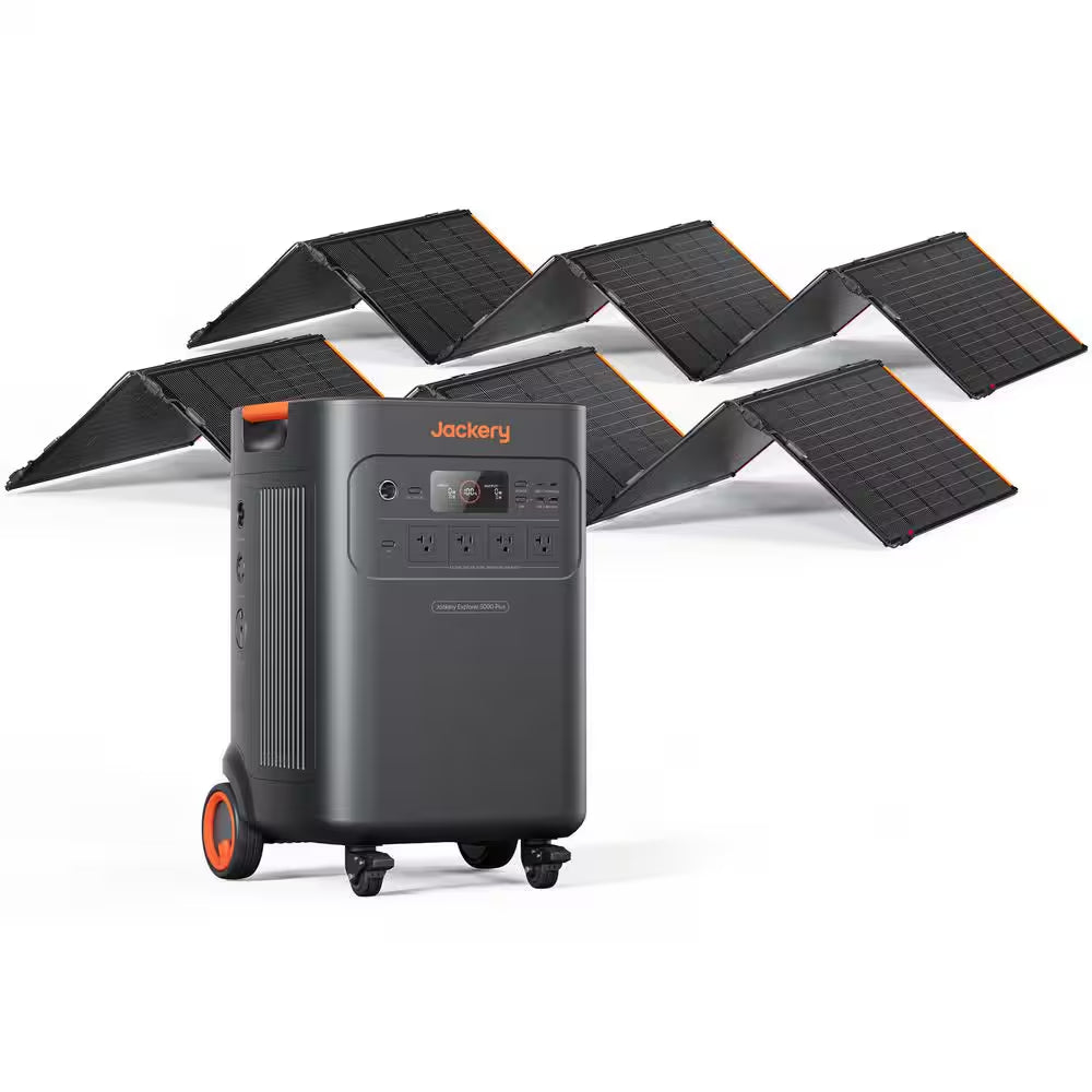 7200-Watt/14400-Watt Peak Solar Generator 5K plus Push Button Start W/ 2-Pieces 500X Solar Panels for Whole-Home Backup