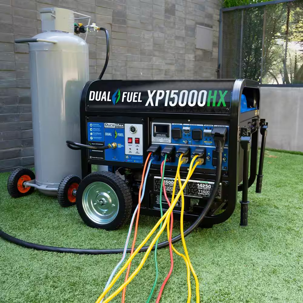 15000/12000-Watt Dual Fuel Electric Start Gasoline/Propane Portable Home Power Back up Generator with CO Alert Shutdown