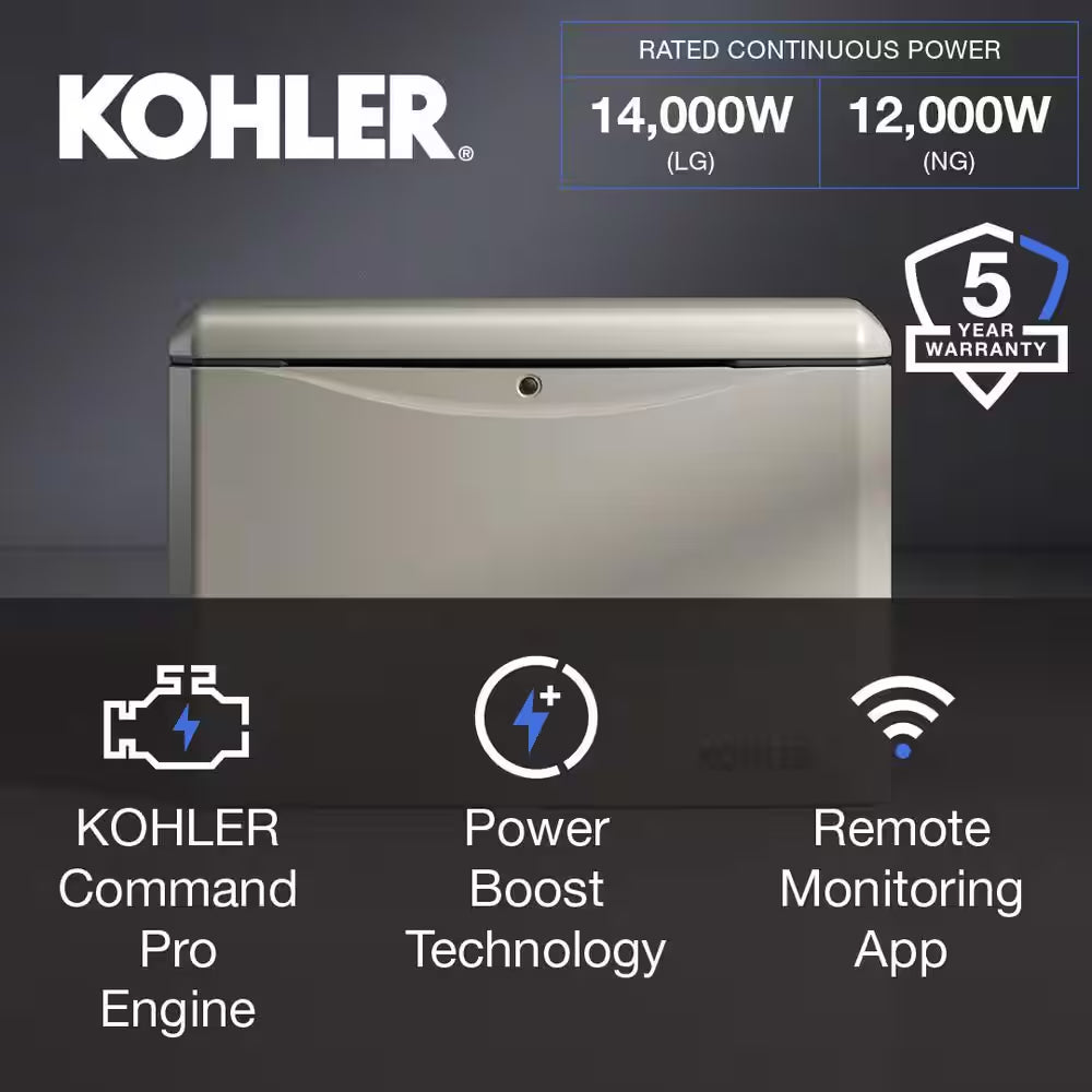 14,000-Watt Air-Cooled Whole House Generator with 200 Amp Transfer Switch