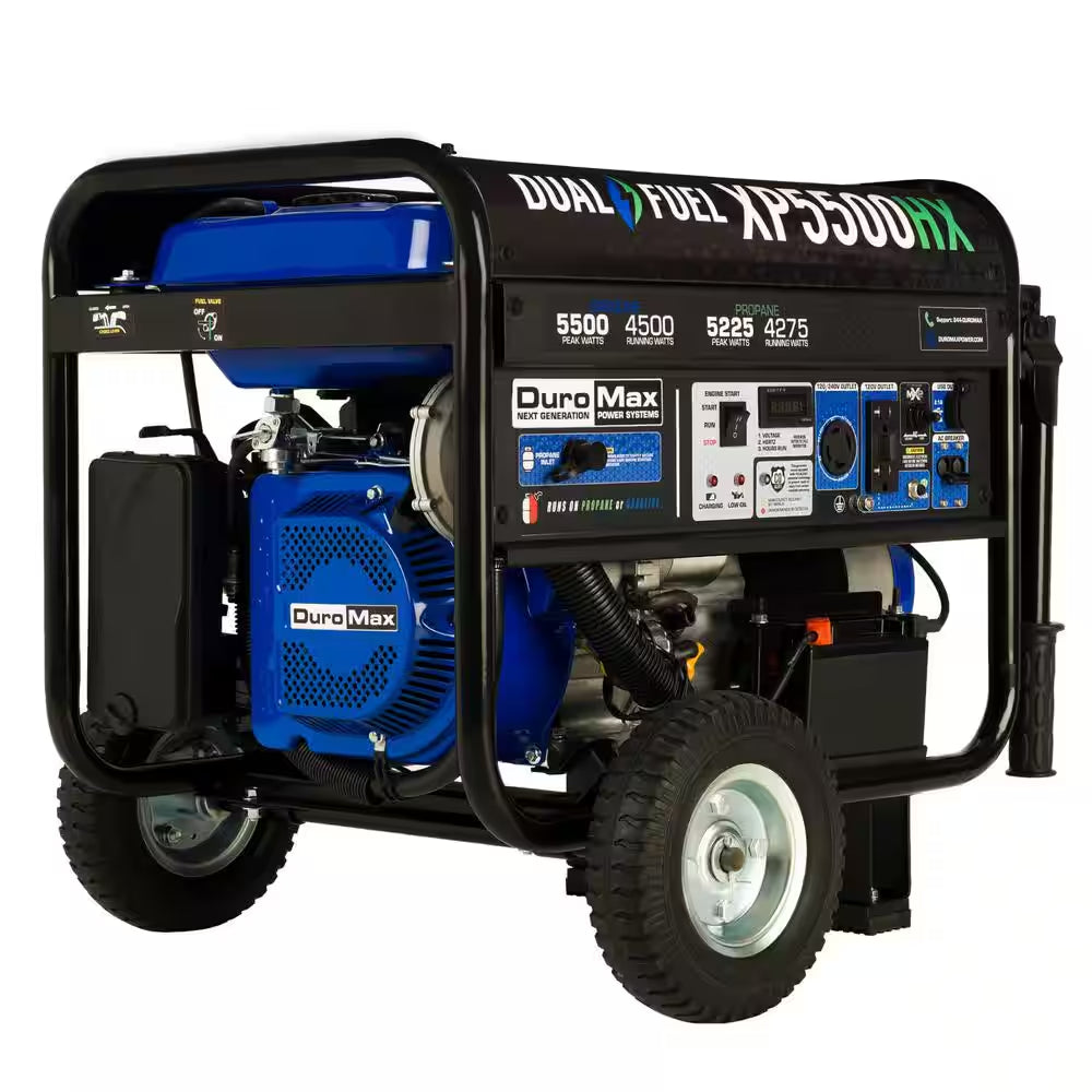 5500/4500-Watt Dual Fuel Electric Start Gasoline/Propane Portable Generator with CO Alert Shutdown Sensor
