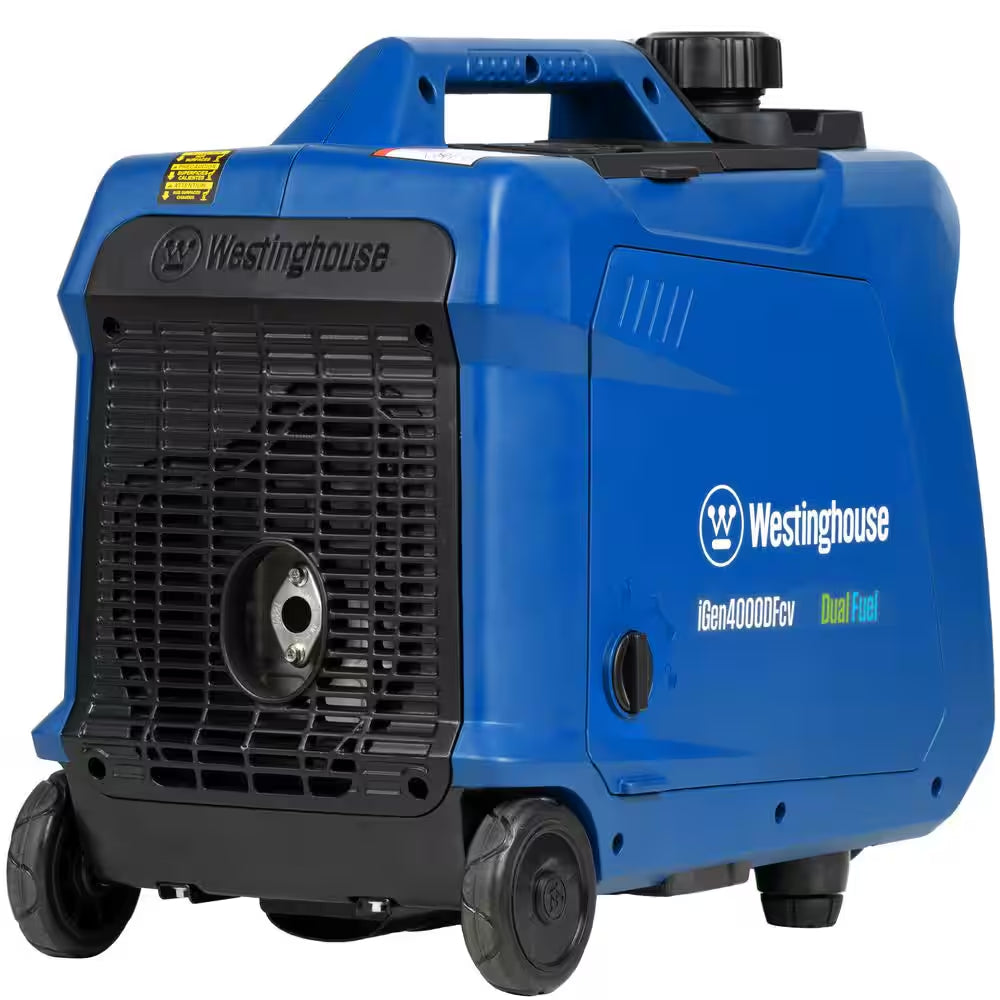 4,000-Watt Gas and Propane Dual Fuel Powered Portable Inverter Generator with Recoil Start, LED Data Center