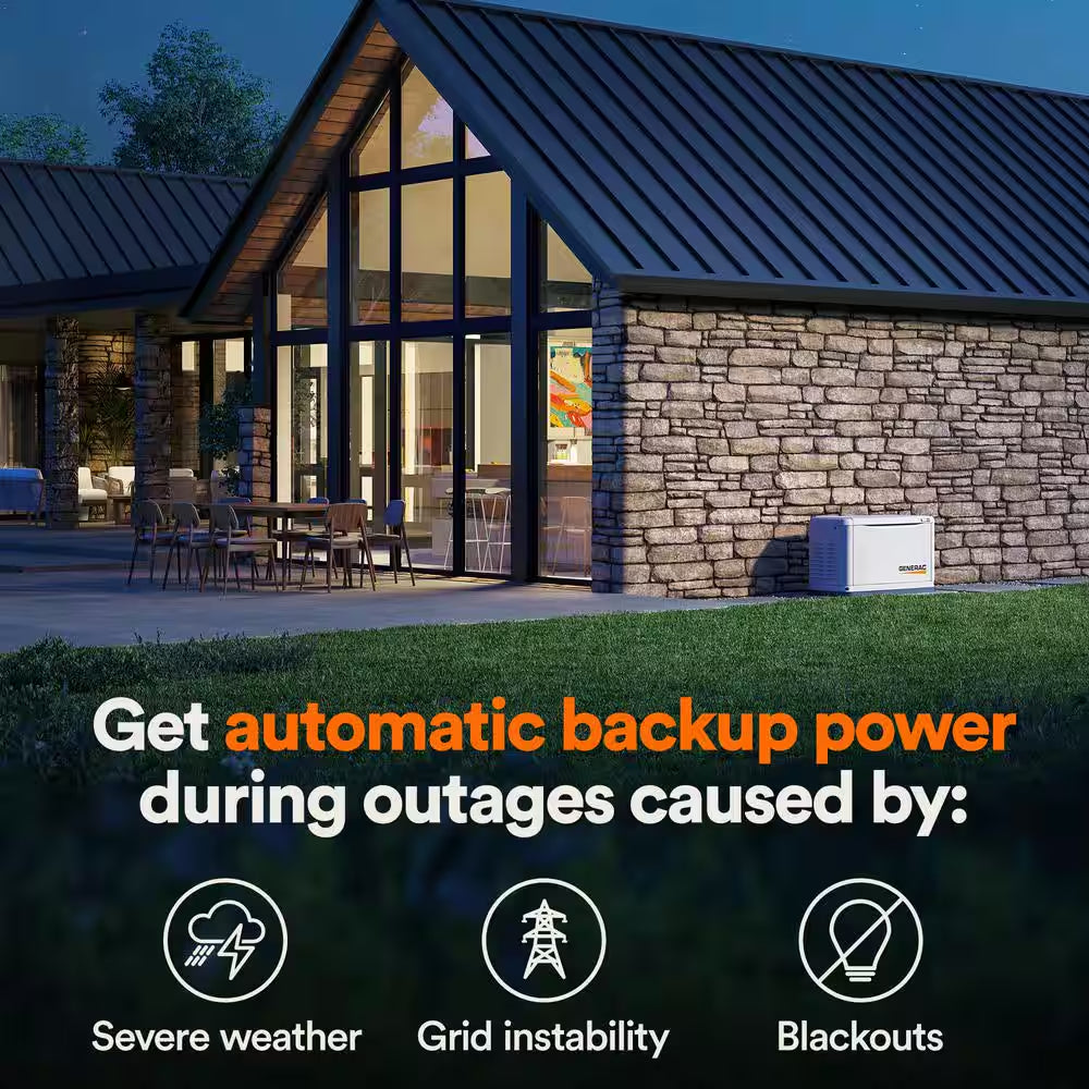 10,000 Watt - Dual Fuel Air- Cooled Whole House Home Standby Generator, Smart Home Monitoring, 100-AMP Transfer Switch