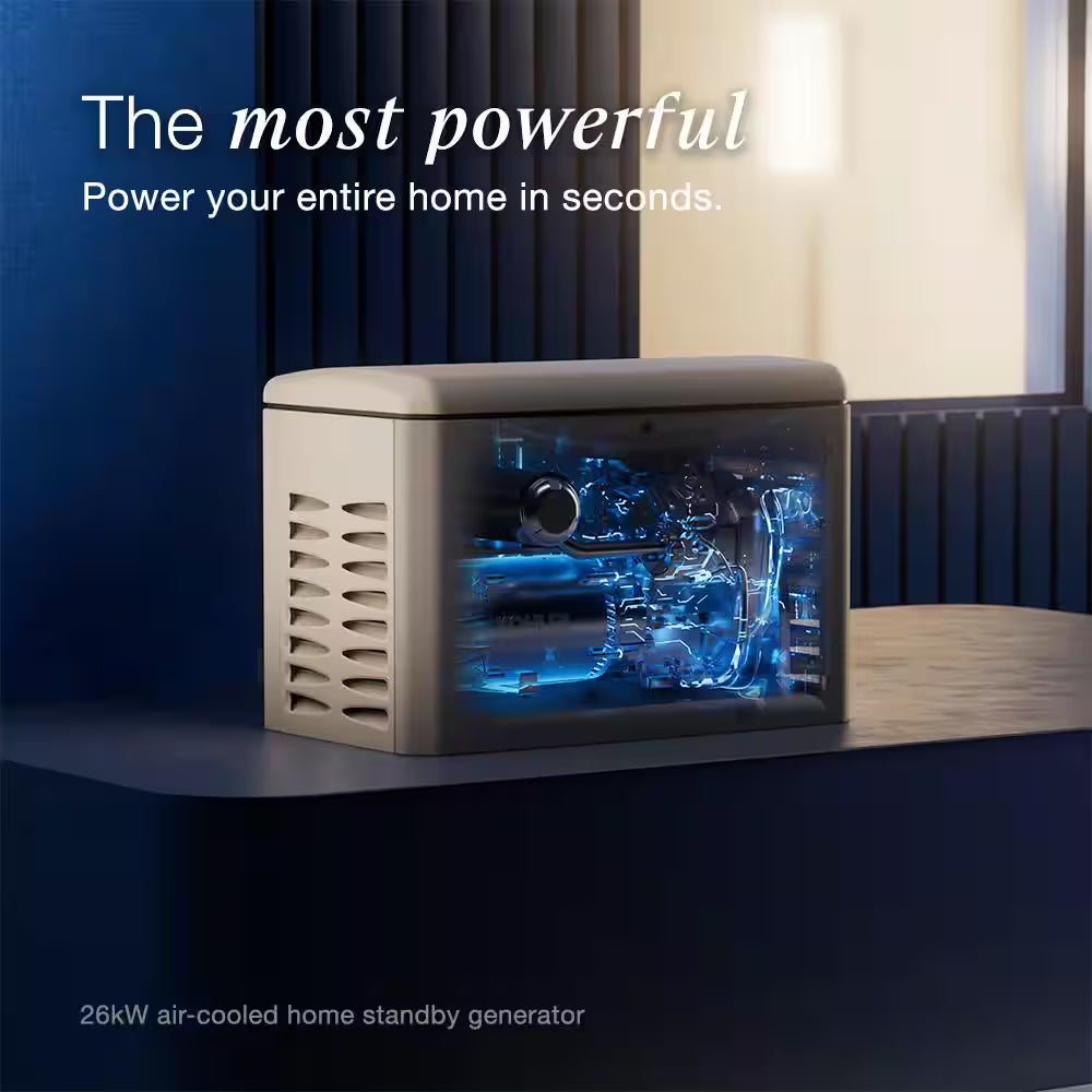 RCAL 26,000-Watt Air-Cooled Whole House Generator with 200 Amp Transfer Switch