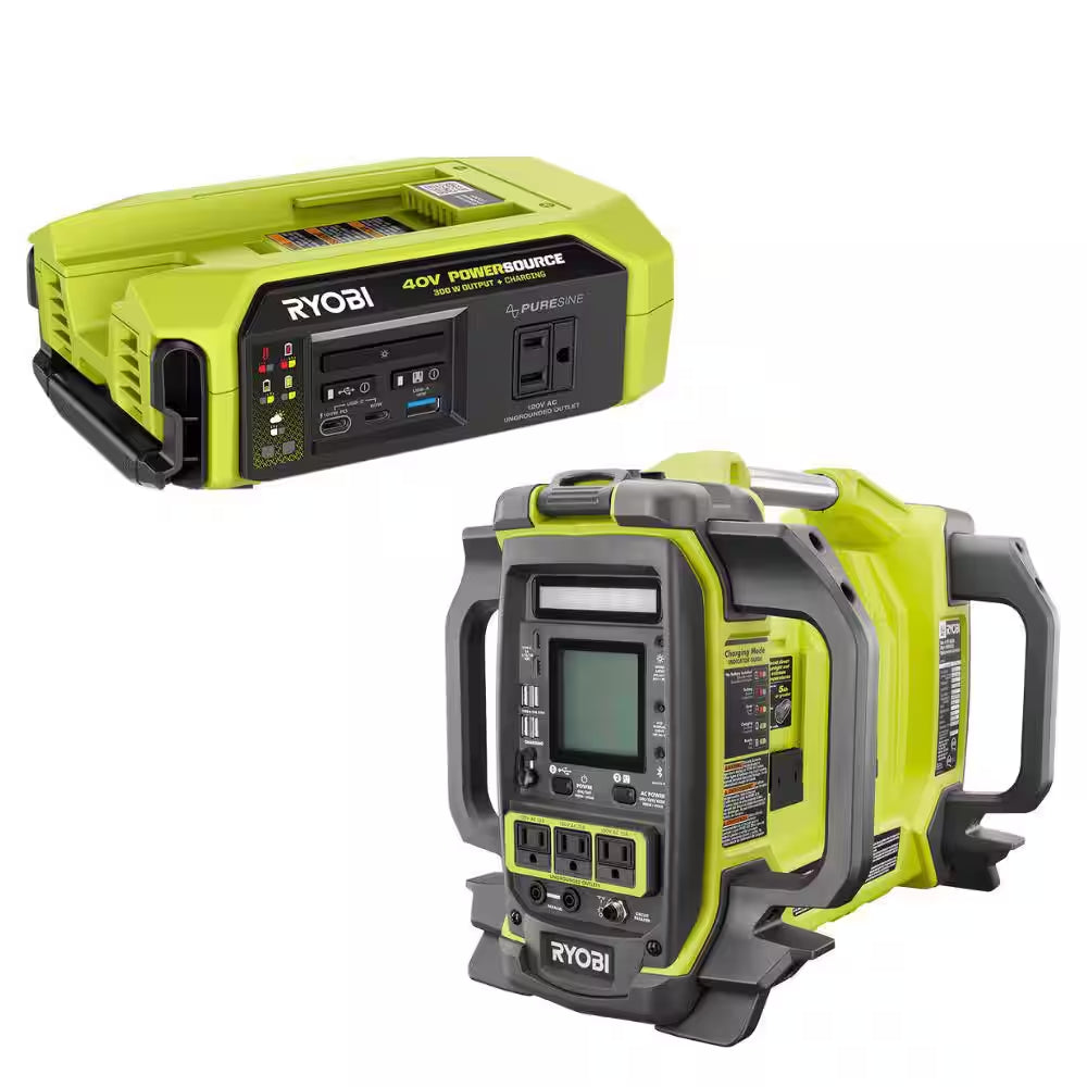 40V 1800-Watt Portable Battery Inverter Power Station, 4-Port Charger W/ 40V 300-Watt Inverter Power Source Tools Only