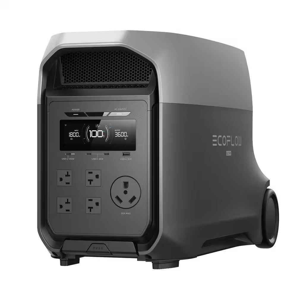3600-Watt Delta 3 Ultra, 3072Wh LFP Power Station, Home Backup, Camping, Push-Button Start Battery Generator