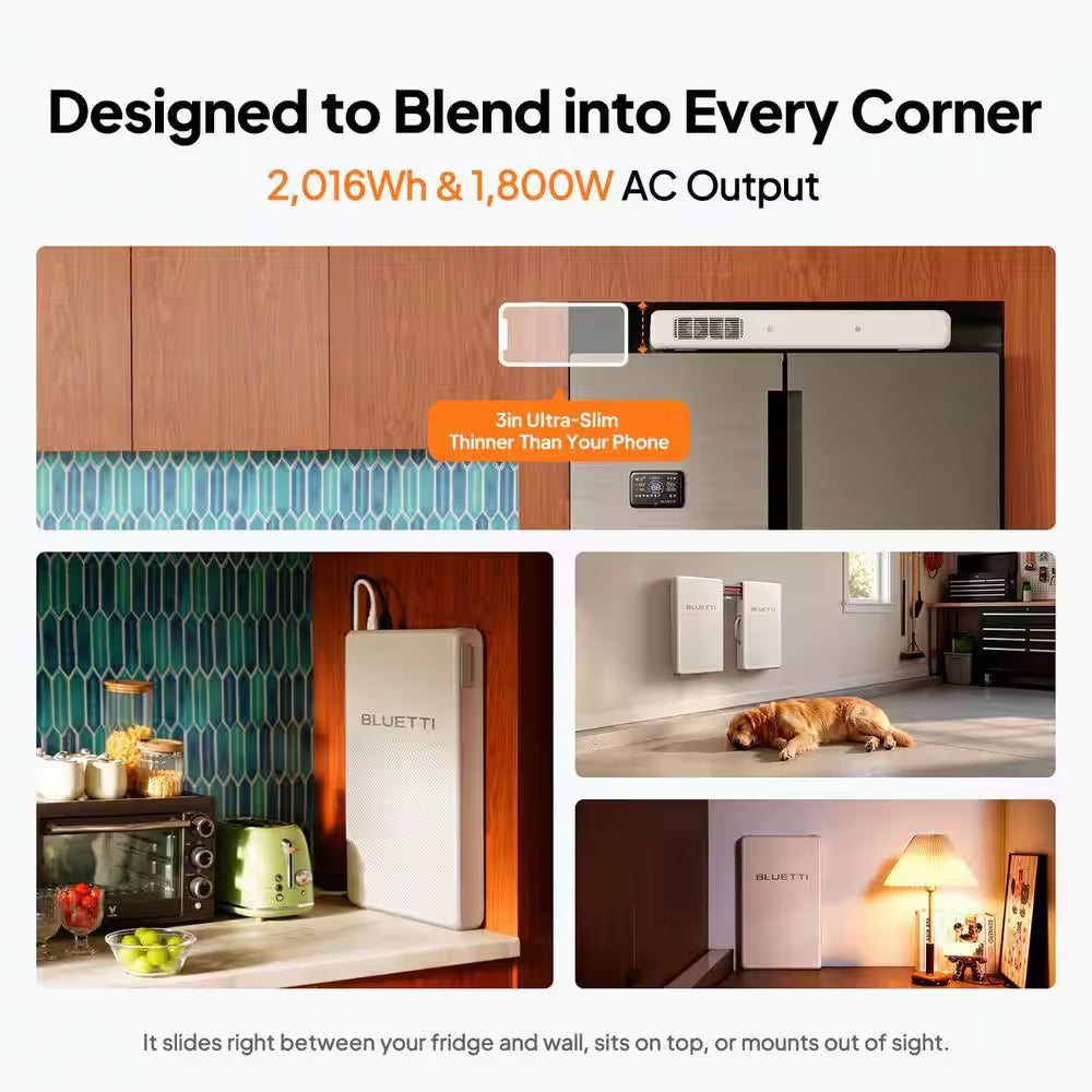 1800W Continuous/3600W Peak 2016Wh Push Button Start Solar Generator Expandable Fridge Power Portable Power Station