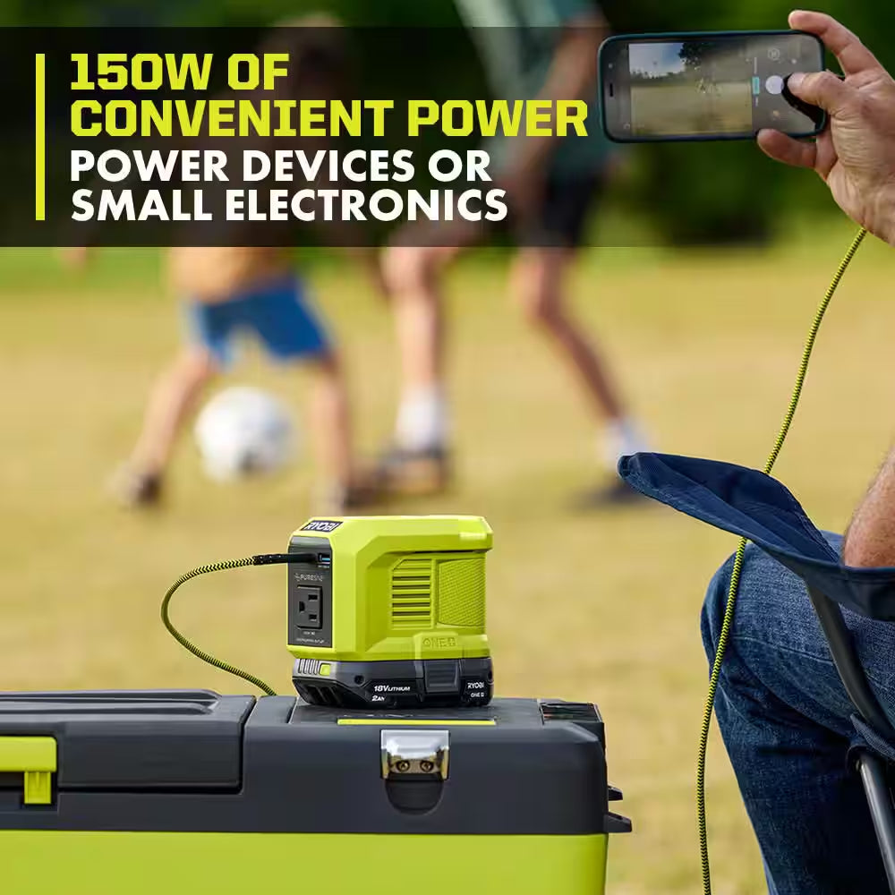 18V One+1800-Watt Portable Battery Inverter Power Station/8-Port Charger & 150-Watt Portable Battery Inverter-Tools Only