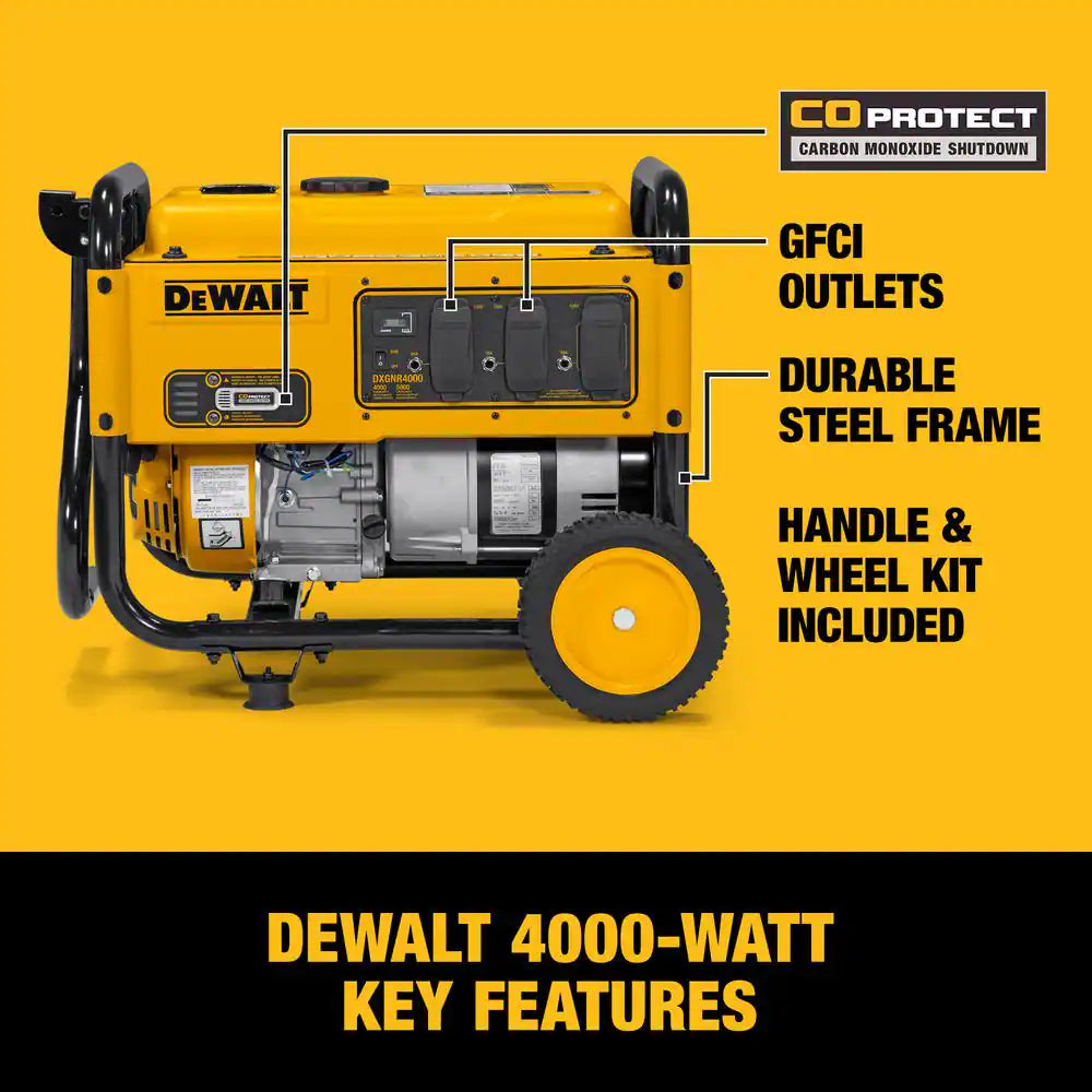 5000-Watt Peak / 4000W Running Watt Recoil Start Gasoline Portable Generator
